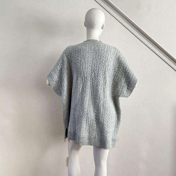 100% Cashmere Well With Cardigan Gray Open Front Oversized M - Picture 13 of 16